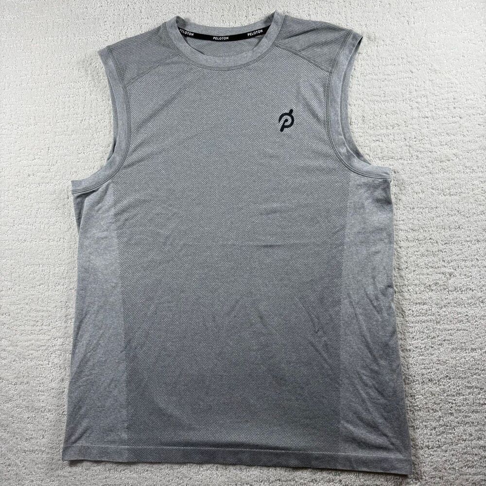 Peloton Seamless Sleeveless Athletic Muscle Tank in Light Gray - US Men’s XL